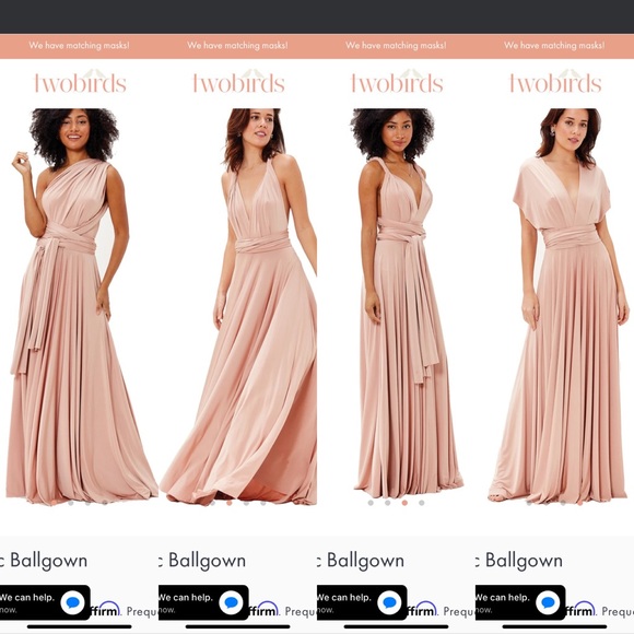 Twobirds classic ballgown in rosewood - Picture 3 of 3